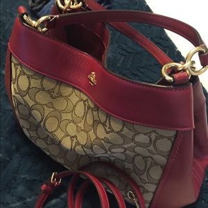 Coach purse! Red and beige!